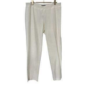Eileen Fisher Crepe Slim Ankle Pants Size M White Minimalist Capsule Coastal NEW